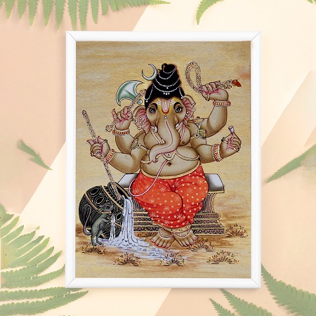Multi-Armed Lord Ganesha Divine Painting